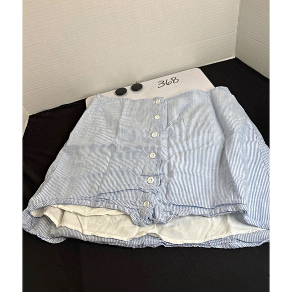 Honey Belle Dresses & Skirts - Honey Belle Women's Blue/White Striped Button Front Mini Skirt Size S